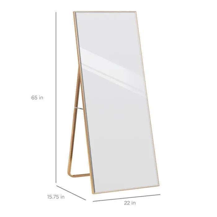 Gold Large Full Length Leaning Wall or Hanging Mirror by HomePacific