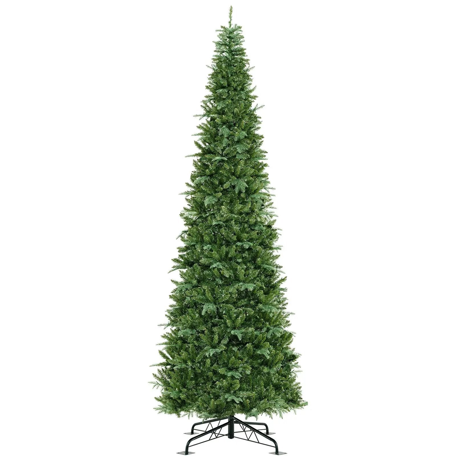 12 Feet Tall Prelit Hinged Artificial Christmas Tree with 2517 PVC PE Branch Tips by DirectDeals