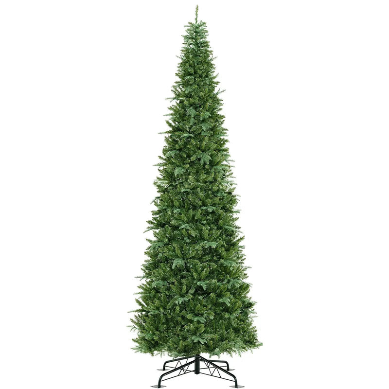 12 Feet Tall Prelit Hinged Artificial Christmas Tree with 2517 PVC PE Branch Tips by DirectDeals