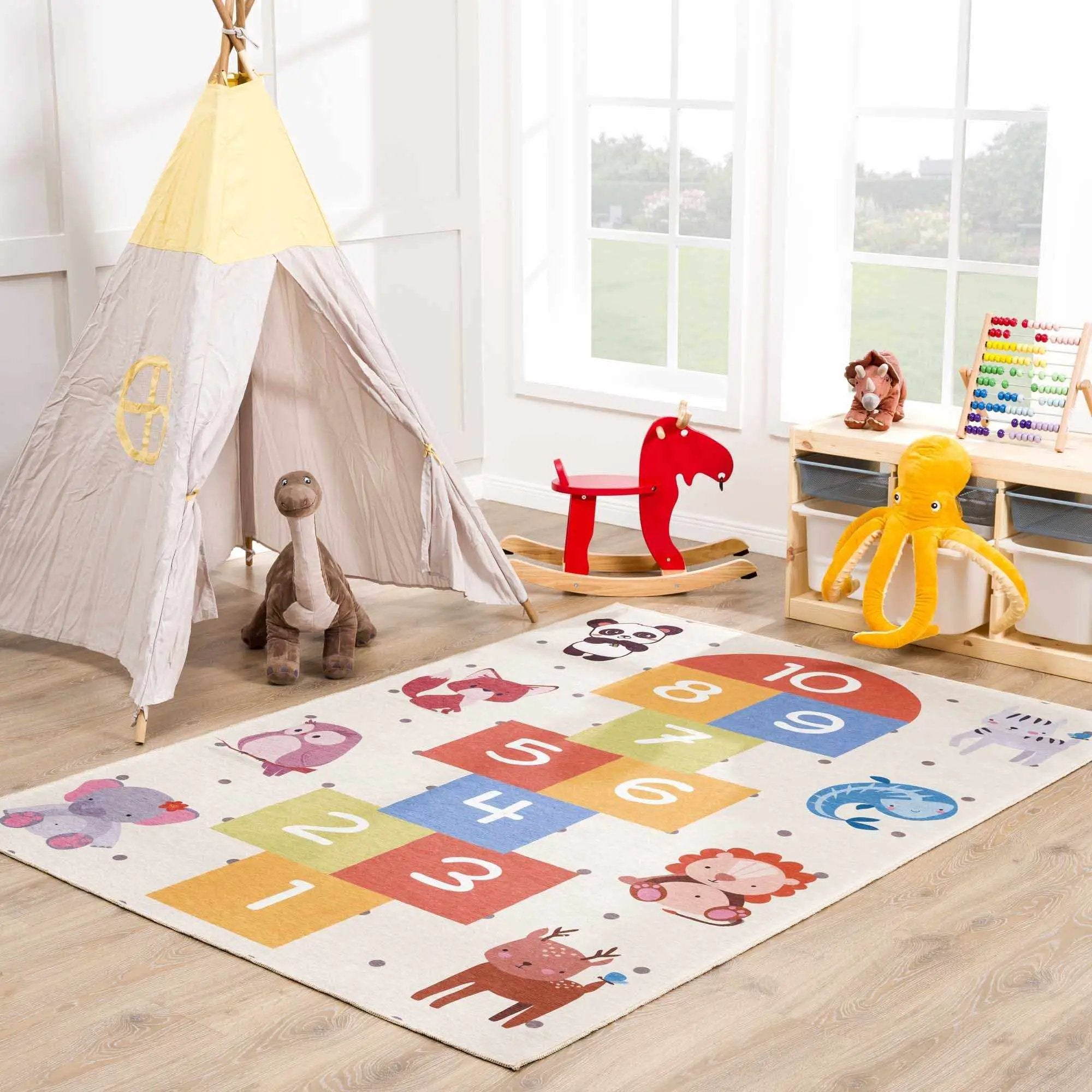 Lundy Kids Hopscotch Colorful Washable Area Rug - Clearance by Boutique Rugs