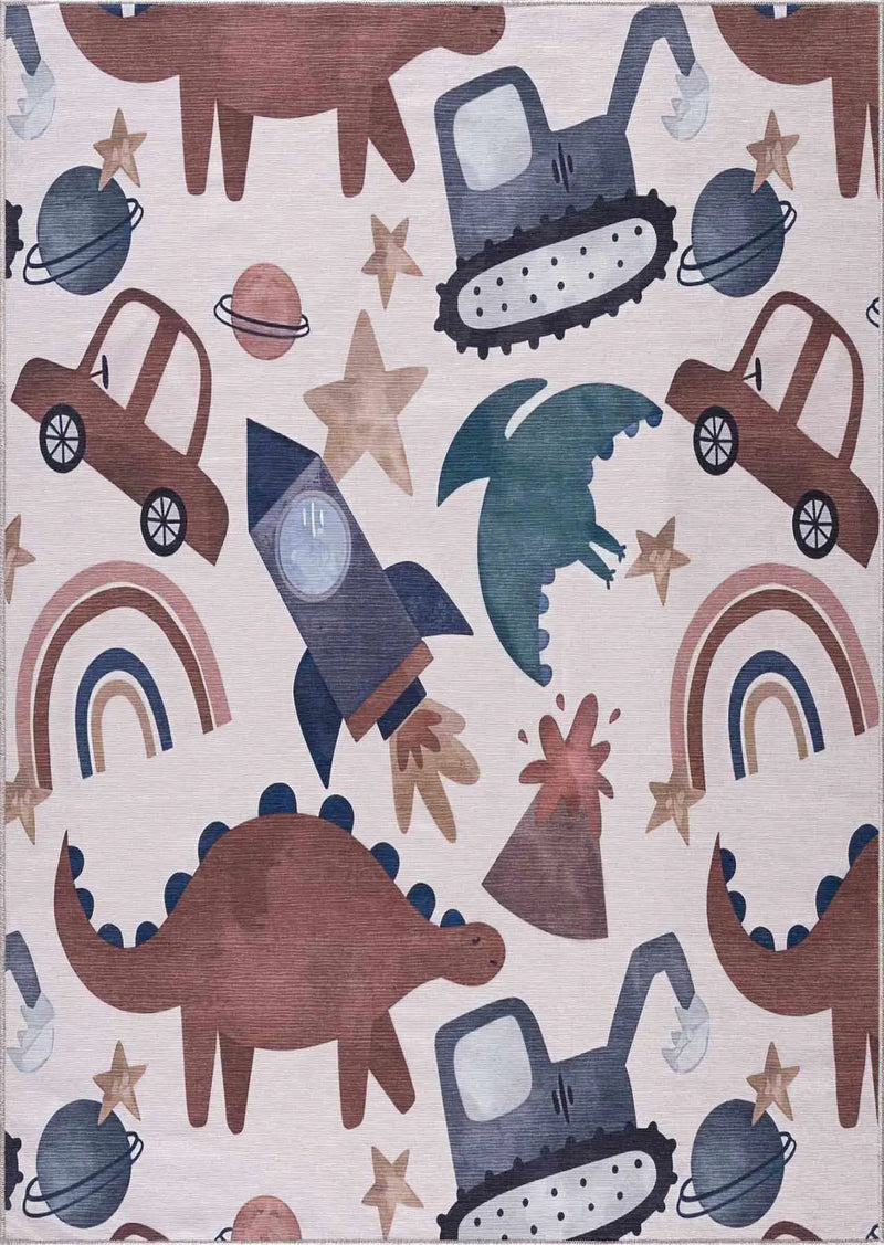 Libra Rainbow Kids Washable Area Rug - Clearance by Boutique Rugs