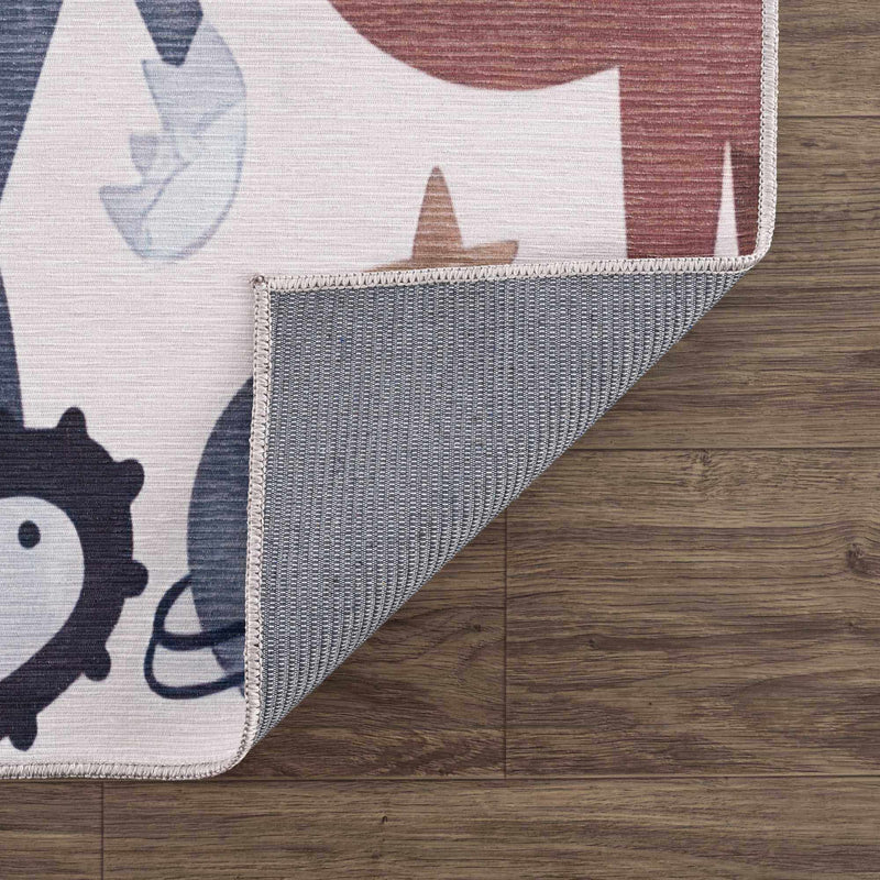 Libra Rainbow Kids Washable Area Rug - Clearance by Boutique Rugs