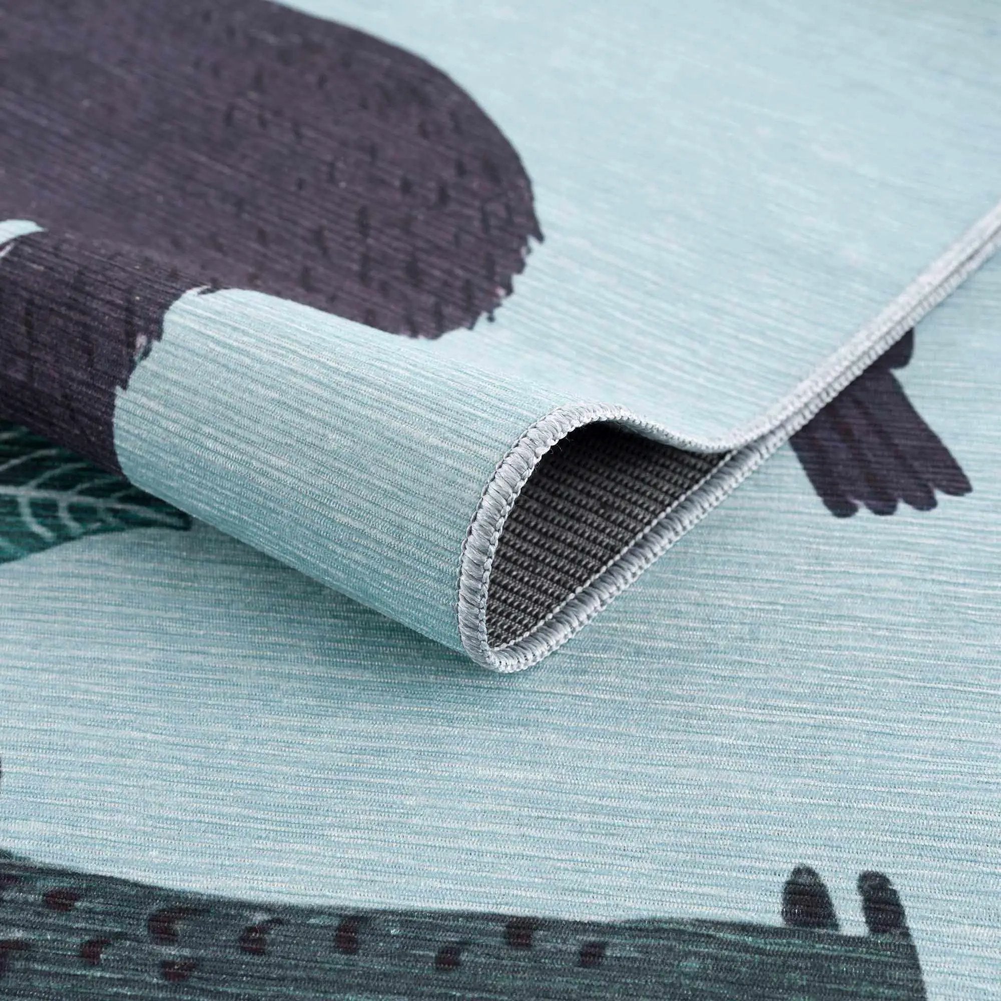 Petey Blue Animal Print Washable Kids Rug - Clearance by Boutique Rugs