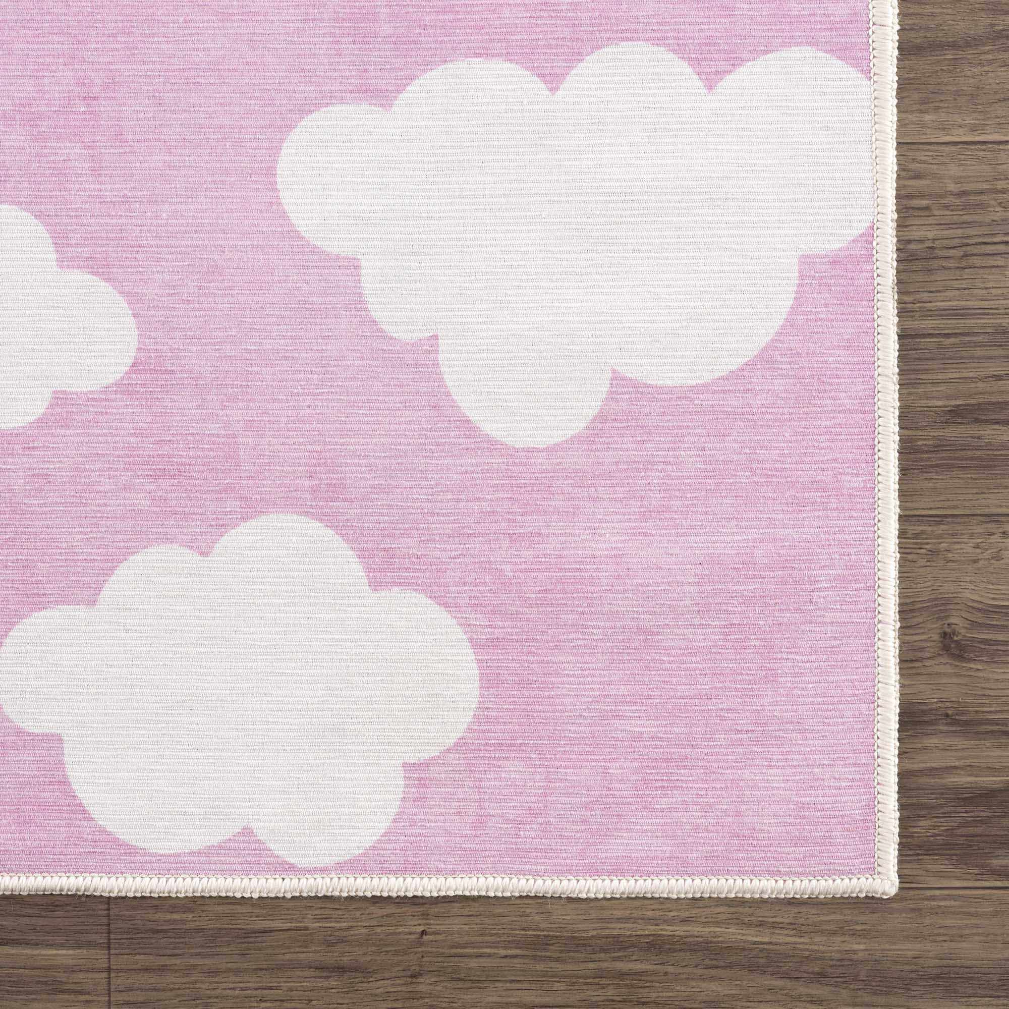 Nizar Pink Cloud Washable Kids Rug - Clearance by Boutique Rugs
