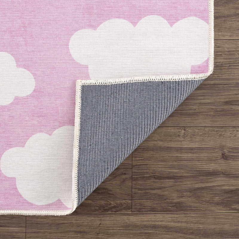 Nizar Pink Cloud Washable Kids Rug - Clearance by Boutique Rugs