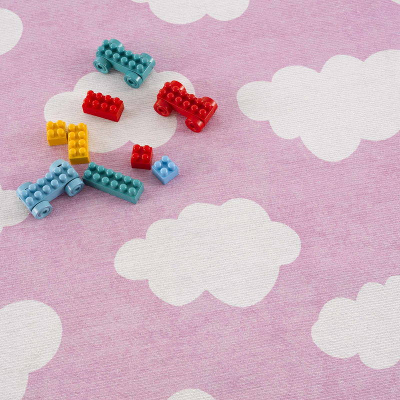 Nizar Pink Cloud Washable Kids Rug - Clearance by Boutique Rugs