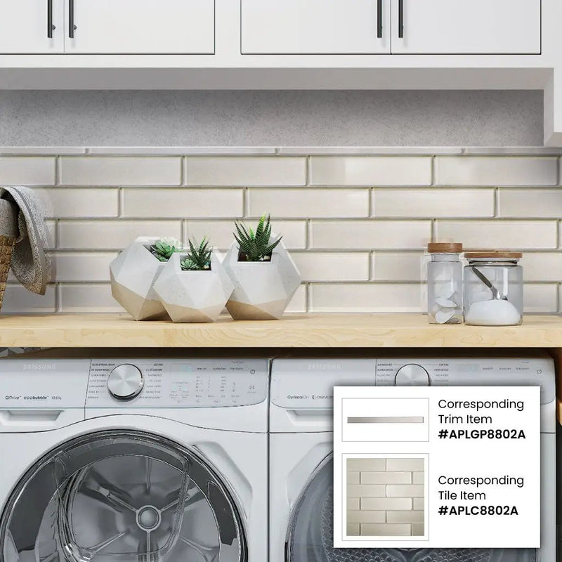 Lace White 12x12 Glossy Brick Glass Mosaic Tile (5 pack, 4.83 sq ft/case) by Apollo Tile