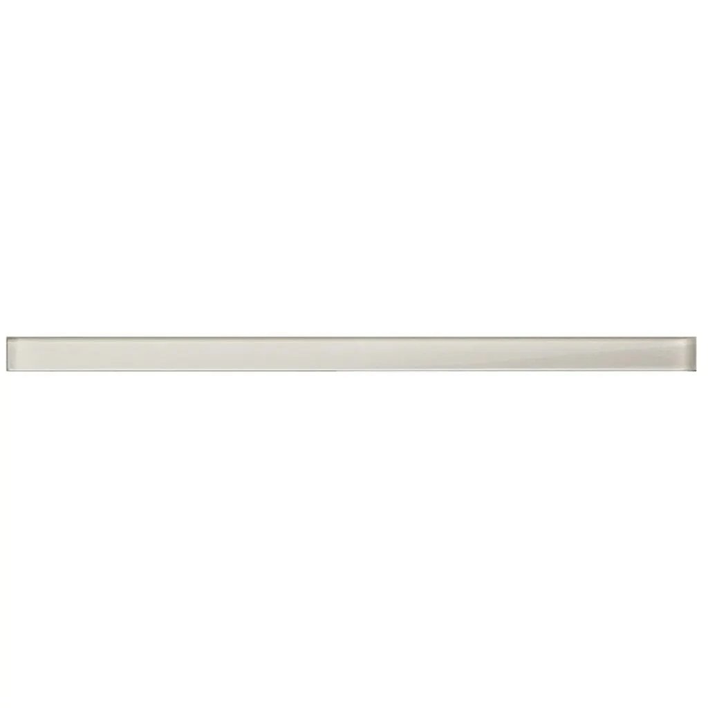 Pearl White 0.5x12 Glossy Glass Pencil Tile Trim (10 pack, 0.5 sq ft/case) by Apollo Tile