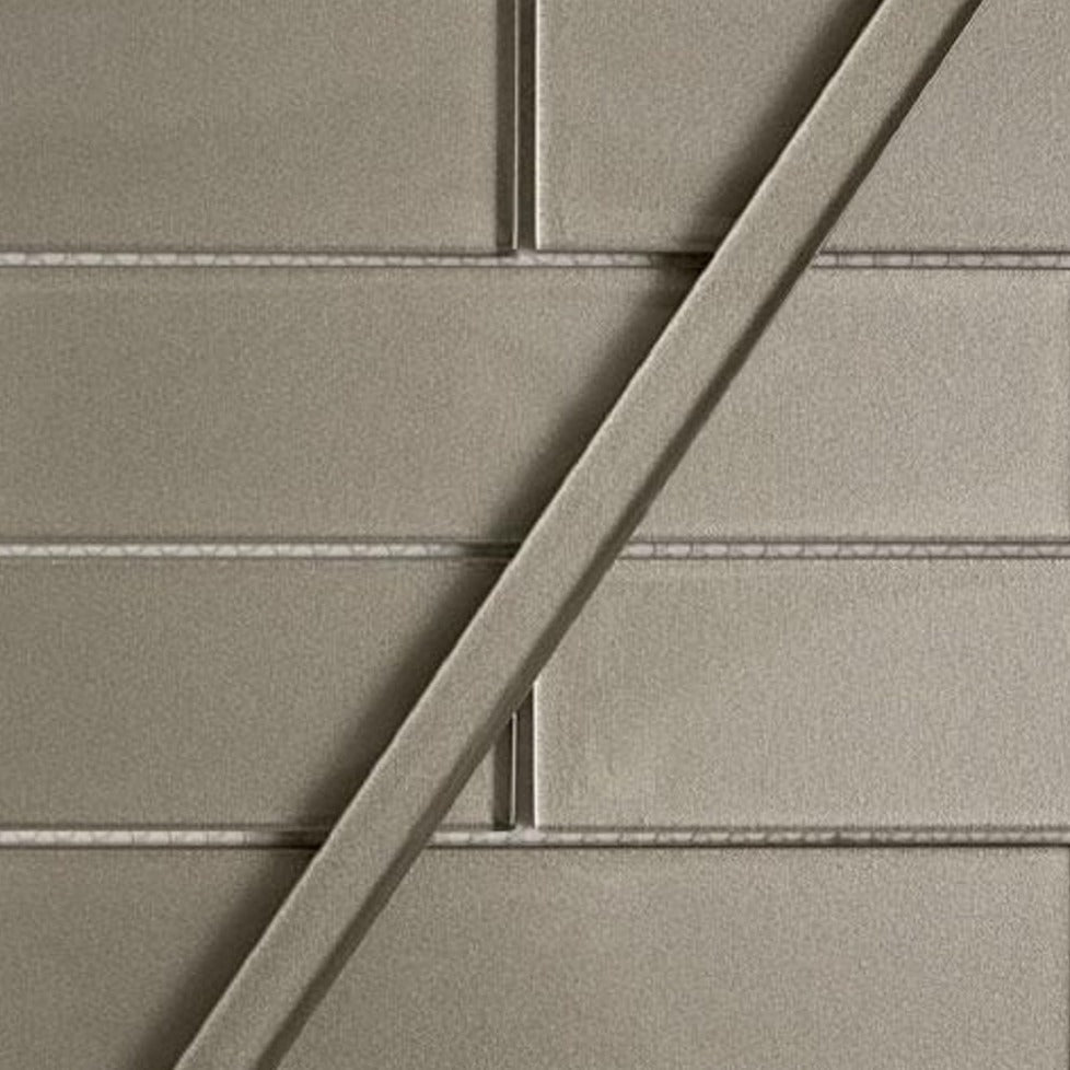 Ash Gray 0.5x12 Glossy Glass Pencil Tile Trim (10 pack, 0.5 sq ft/case), photo 4 of 5