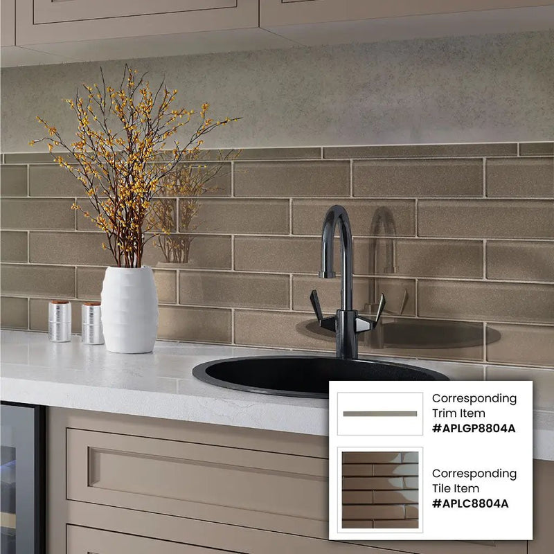 Brown 12x12 Glossy Brick Glass Mosaic Tile (5 pack, 4.83 sq ft/case) by Apollo Tile