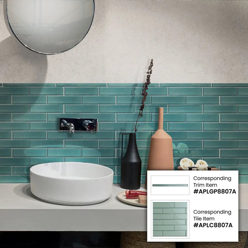 Ocean Blue 12x12 Glossy Glass Mosaic Tile (5 pack, 4.83 sq ft/case) by Apollo Tile