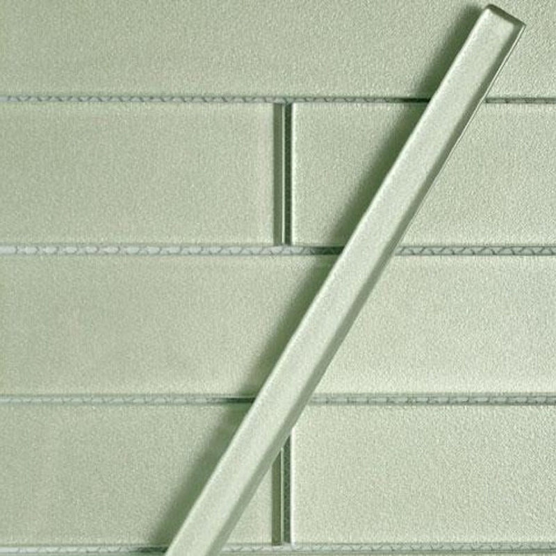 Light Green 0.5x12 Glossy Glass Pencil Tile Trim (10 pack, 0.5 sq ft/case), photo 3 of 3