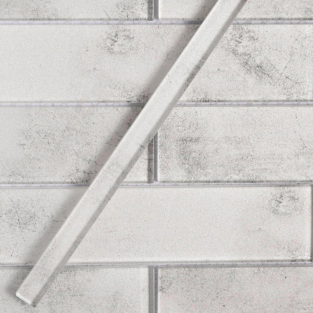 Gray 0.5x12 Glossy Glass Pencil Tile Trim (10 pack, 0.5 sq ft/case), photo 3 of 3
