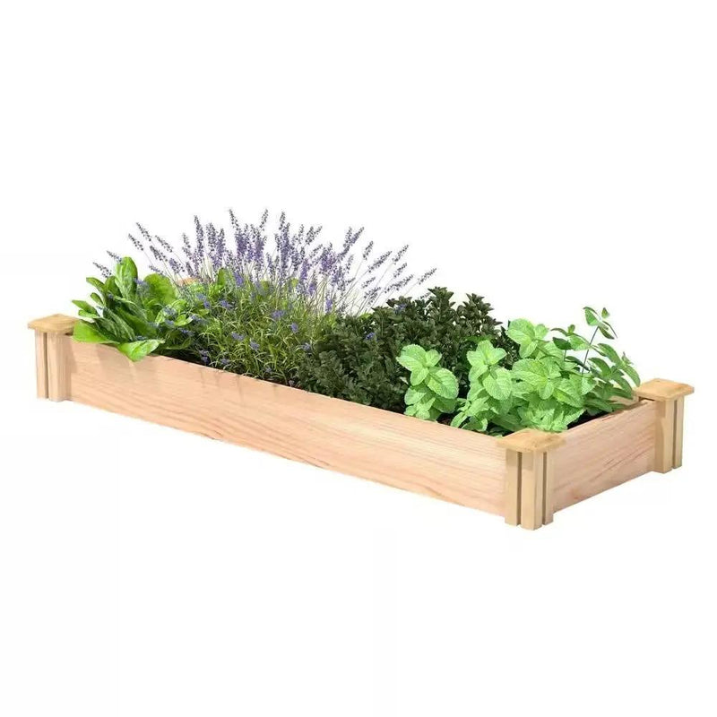 Unfinished Cedar Wood Raised Garden Bed Planter 4-ft x 16-inch - Made in USA by HomePacific