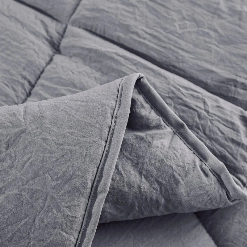 Queen Size Grey 3 Piece Microfiber Reversible Comforter Set by HomePacific
