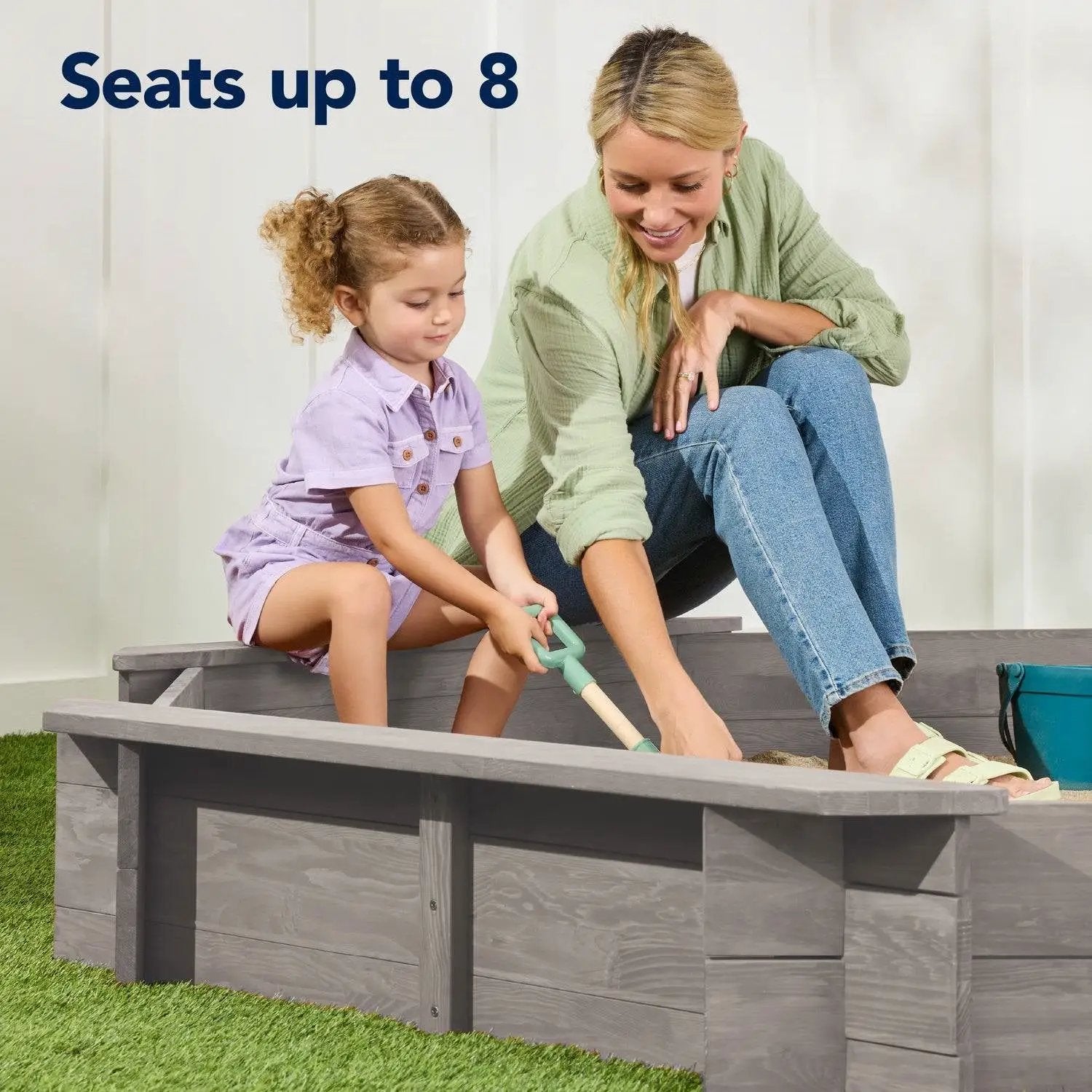 Outdoor Kid's Octagonal Sandbox in Grey Wood Finish by HomePacific