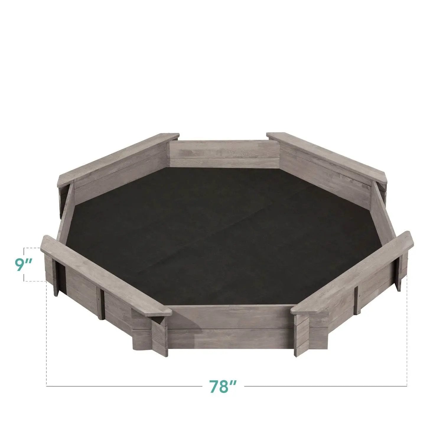 Outdoor Kid's Octagonal Sandbox in Grey Wood Finish by HomePacific
