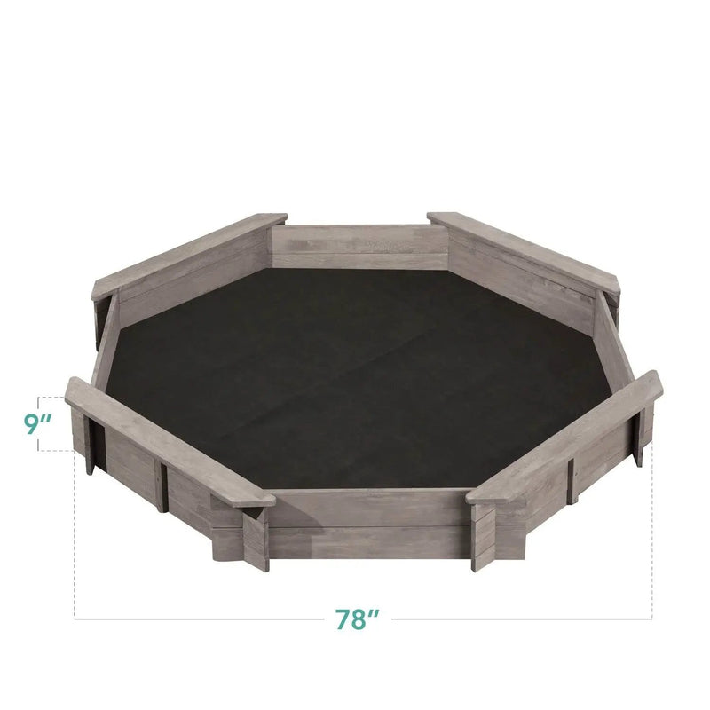 Outdoor Kid's Octagonal Sandbox in Grey Wood Finish by HomePacific