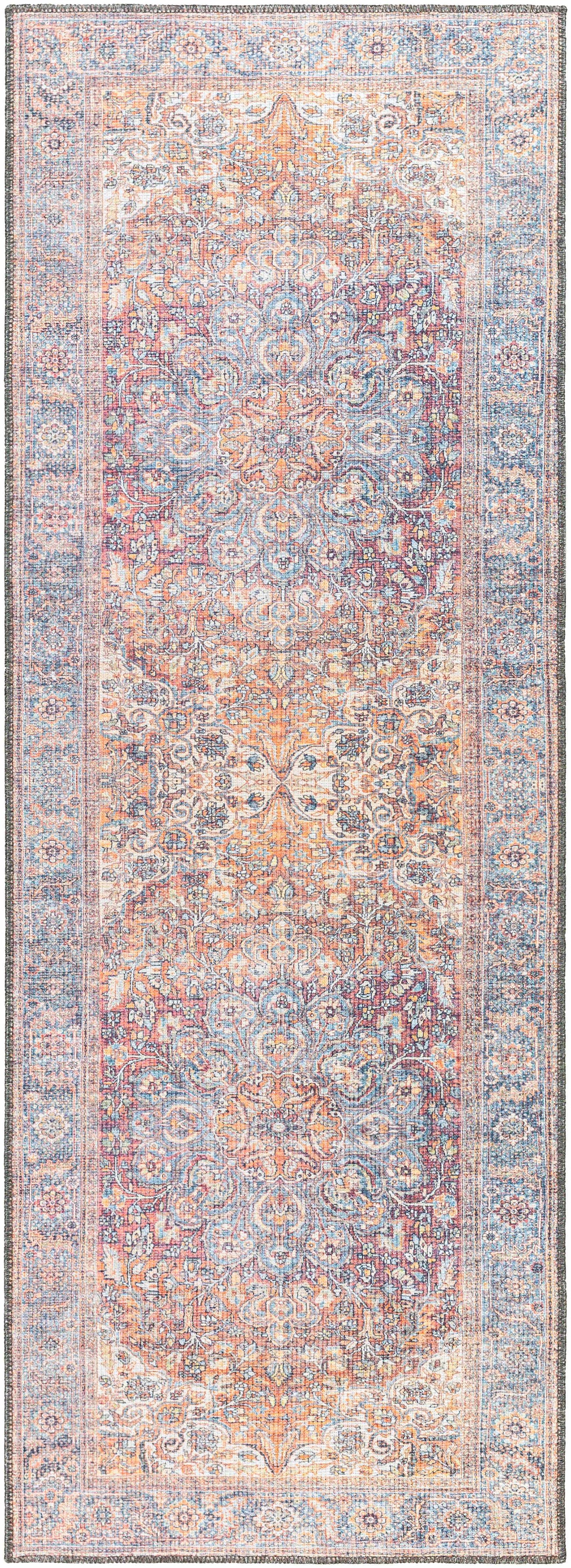 Rust Gardnertown Medallion Washable Area Rug - Clearance by Boutique Rugs