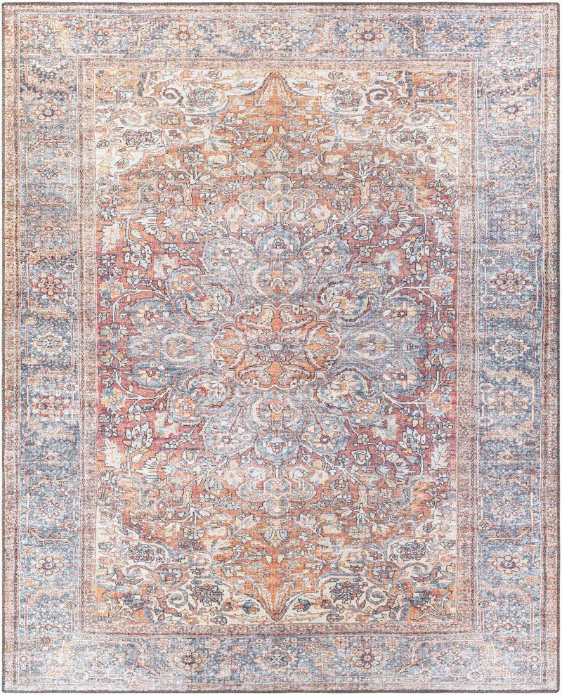 Rust Gardnertown Medallion Washable Area Rug - Clearance by Boutique Rugs