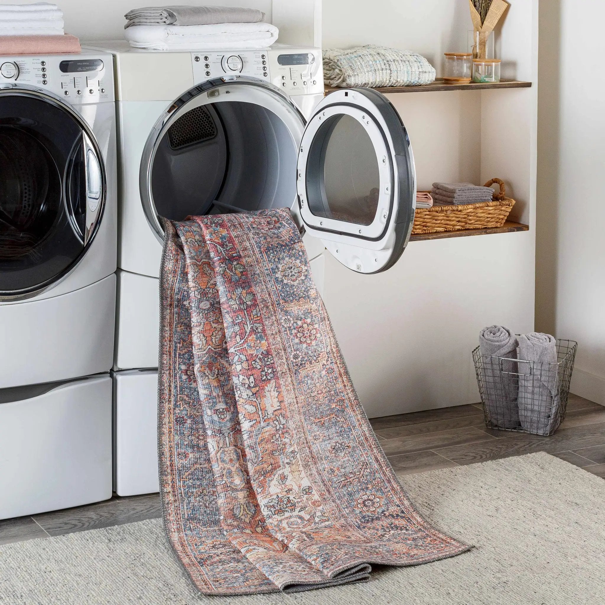 Rust Gardnertown Medallion Washable Area Rug - Clearance by Boutique Rugs