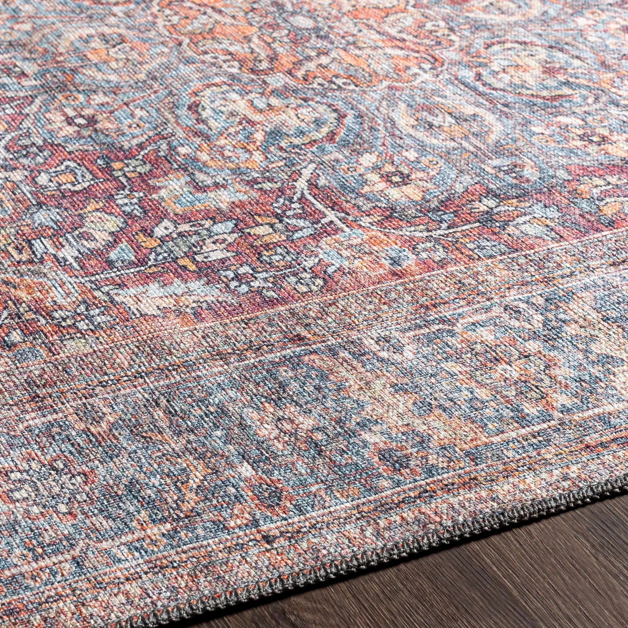 Rust Gardnertown Medallion Washable Area Rug - Clearance by Boutique Rugs