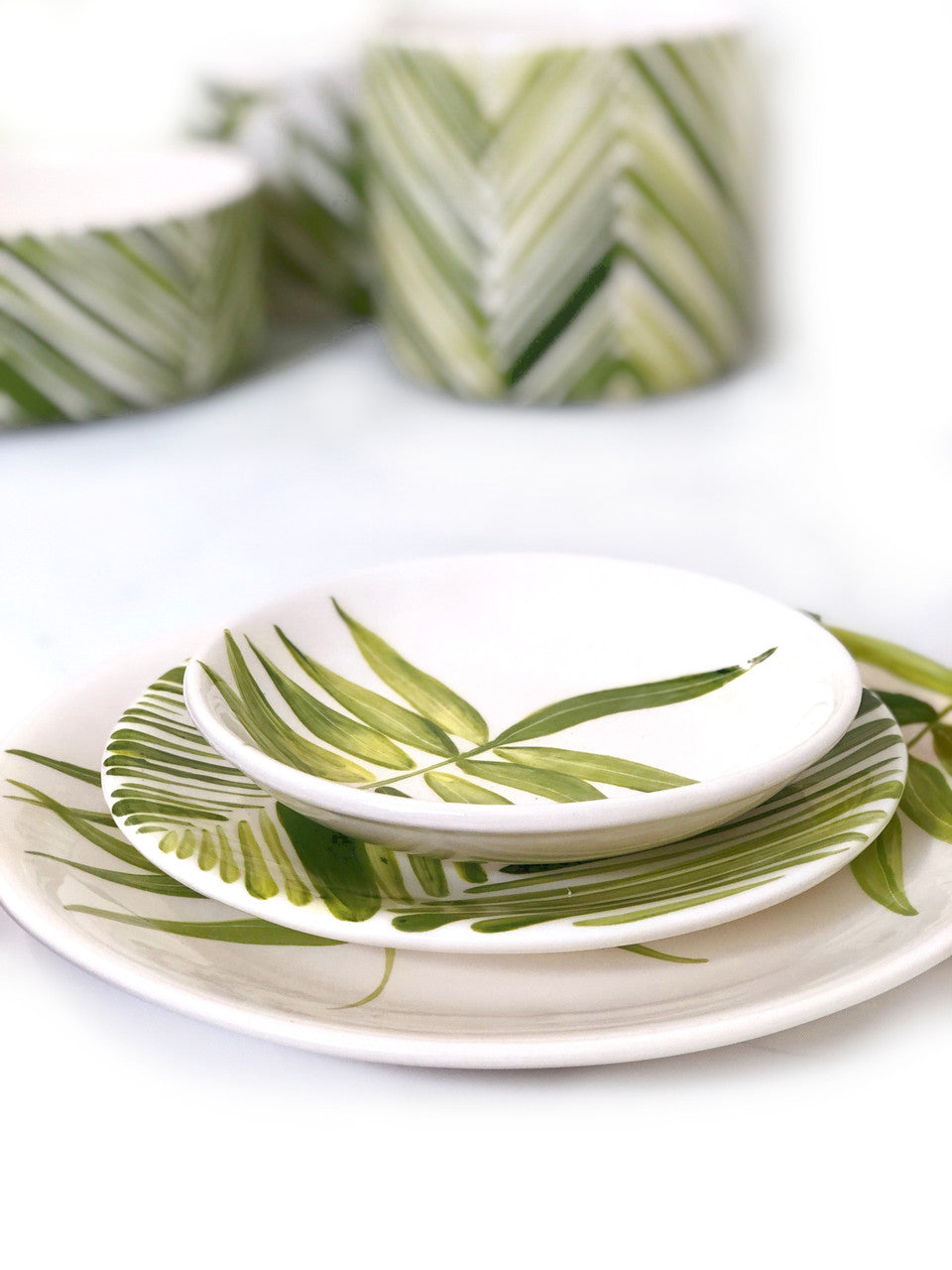 Floating Leaves Dessert Plate - Green, photo 4 of 5