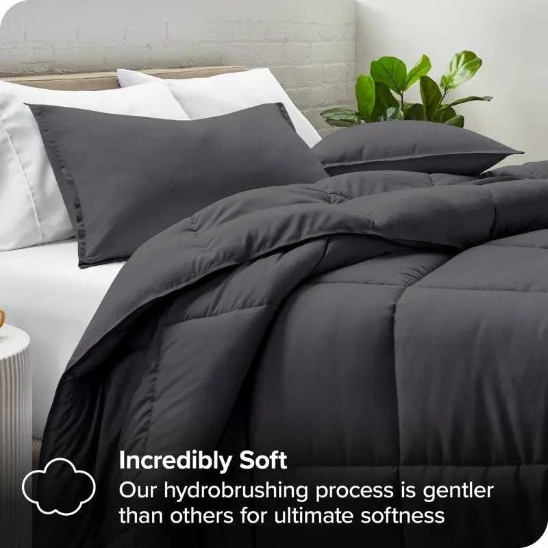 Full/Double Size All Season Super Soft Down Alternative Comforter Set Grey by HomePacific