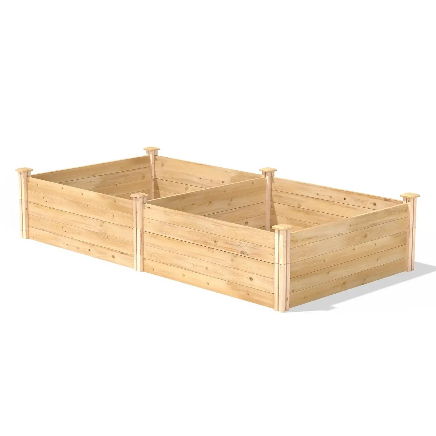 17-inch High Cedar Wood Raised Garden Bed 4 ft x 8 ft - Made in USA by HomePacific