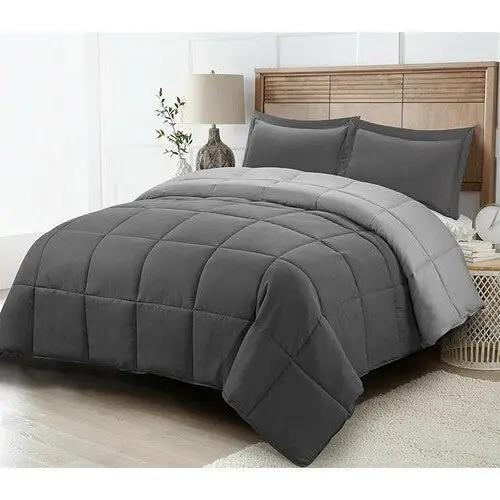 Full/Queen Traditional Microfiber Reversible 3 Piece Comforter Set in Grey by HomePacific