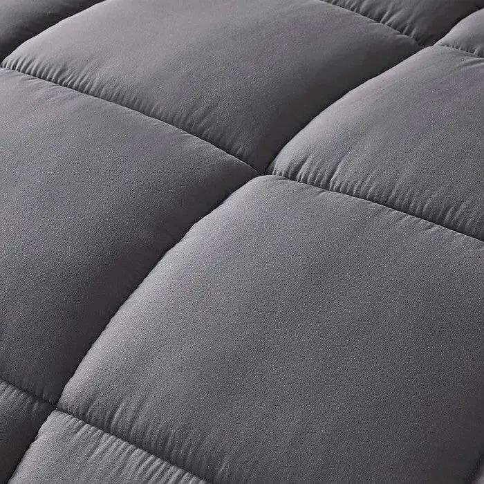King Size Reversible Microfiber Down Alternative Comforter Set in Grey by HomePacific