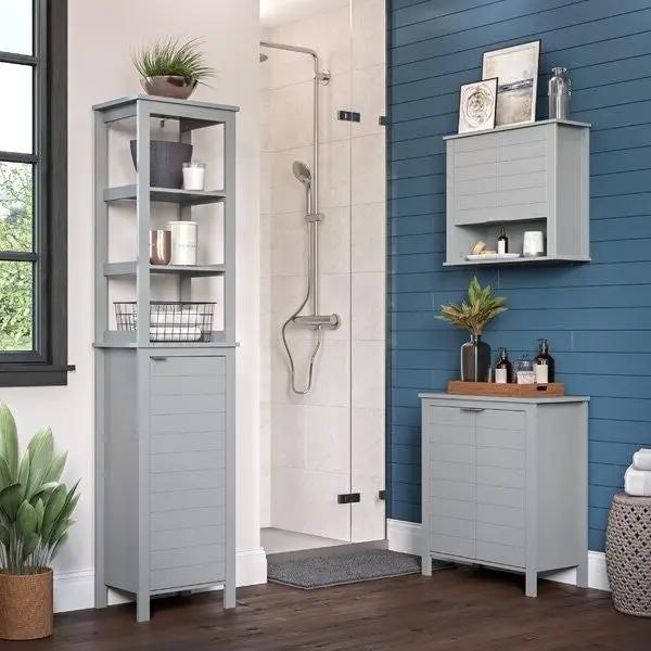 Gray 2 Door Wall Mounted Bathroom Storage Cabinet by HomePacific