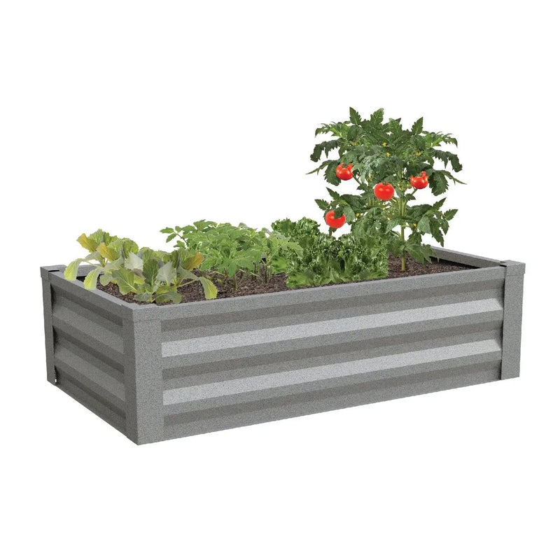 Gray Powder Coated Metal Raised Garden Bed Planter Made In USA by HomePacific