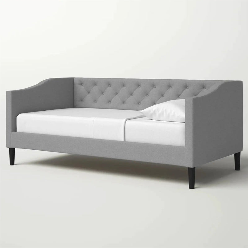 Twin size Modern Grey Fabric Upholstered Button-Tufted Daybed by HomePacific
