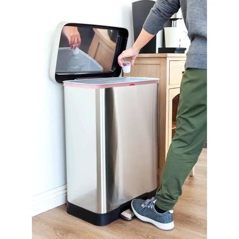 20-Gallon Sturdy Stainless Steel Kitchen Trash Can with Step-on Lid by HomePacific