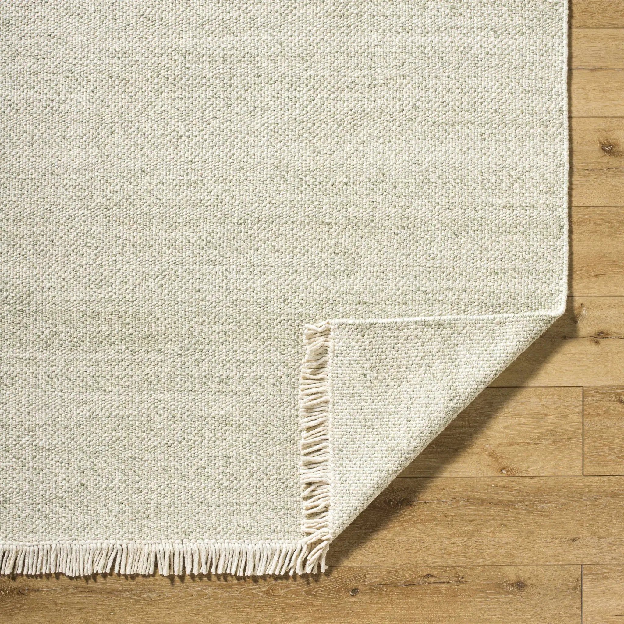 Sorell Sage Textured Weave Cottage Farmhouse Wool Handmade Area Rug - Clearance by Boutique Rugs