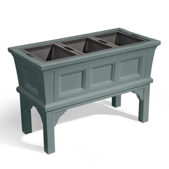 Green Rectangular Raised Garden Bed Planter Box with 3 Removeable Trays by HomePacific