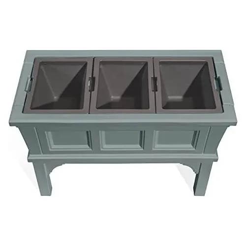 Green Rectangular Raised Garden Bed Planter Box with 3 Removeable Trays by HomePacific