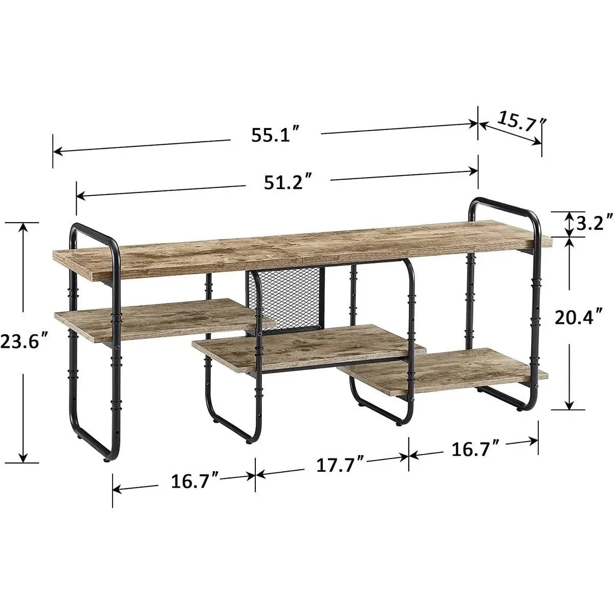 Modern Grey Wood and Metal Entertainment Center TV Stand for TV up to 60-inch by HomePacific