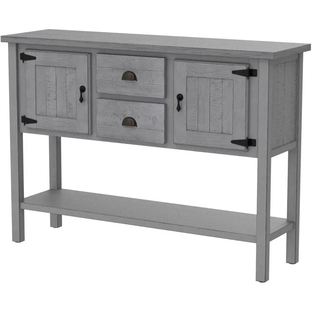 Solid Wood Farmhouse Sofa Table Sideboard Cabinet with Storage Drawers in Grey by HomePacific