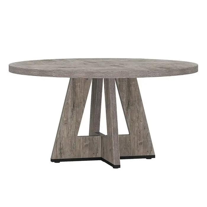 Modern Kitchen 4-Person Circular Dining Table in Grey Wood Finish by HomePacific