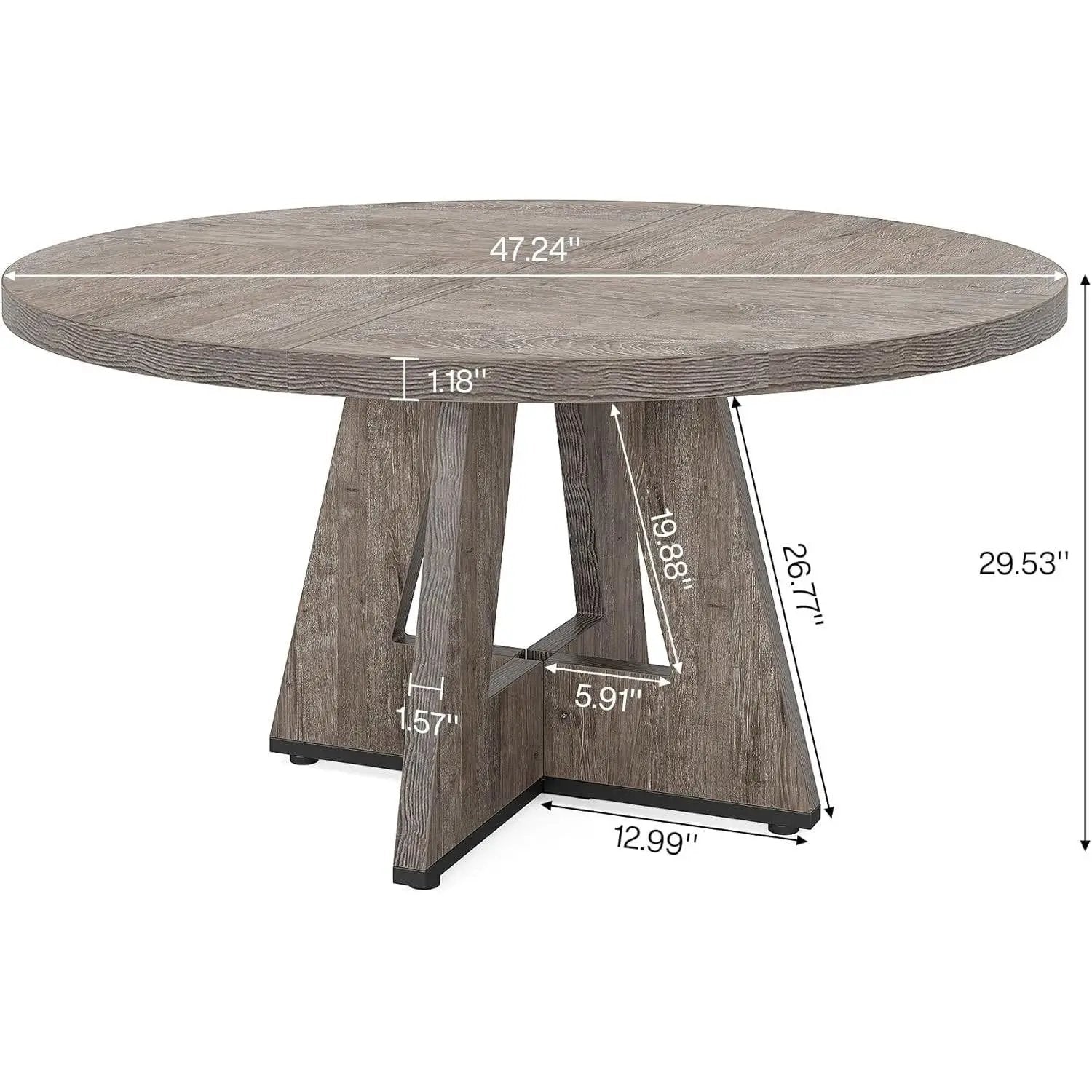 Modern Kitchen 4-Person Circular Dining Table in Grey Wood Finish by HomePacific