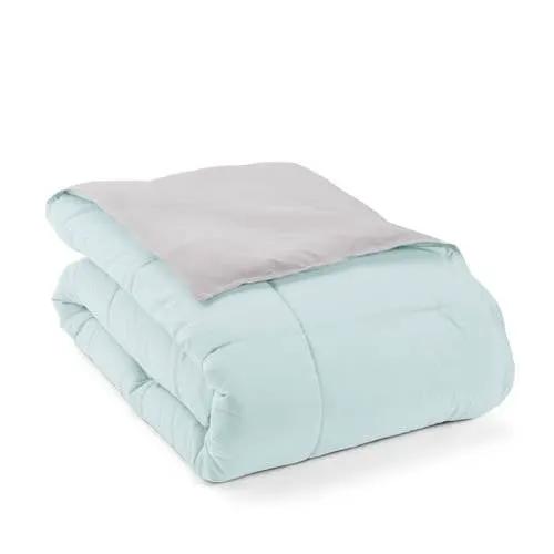 Full/Queen size 3-Piece Microfiber Reversible Comforter Set Aqua Blue and Grey by HomePacific
