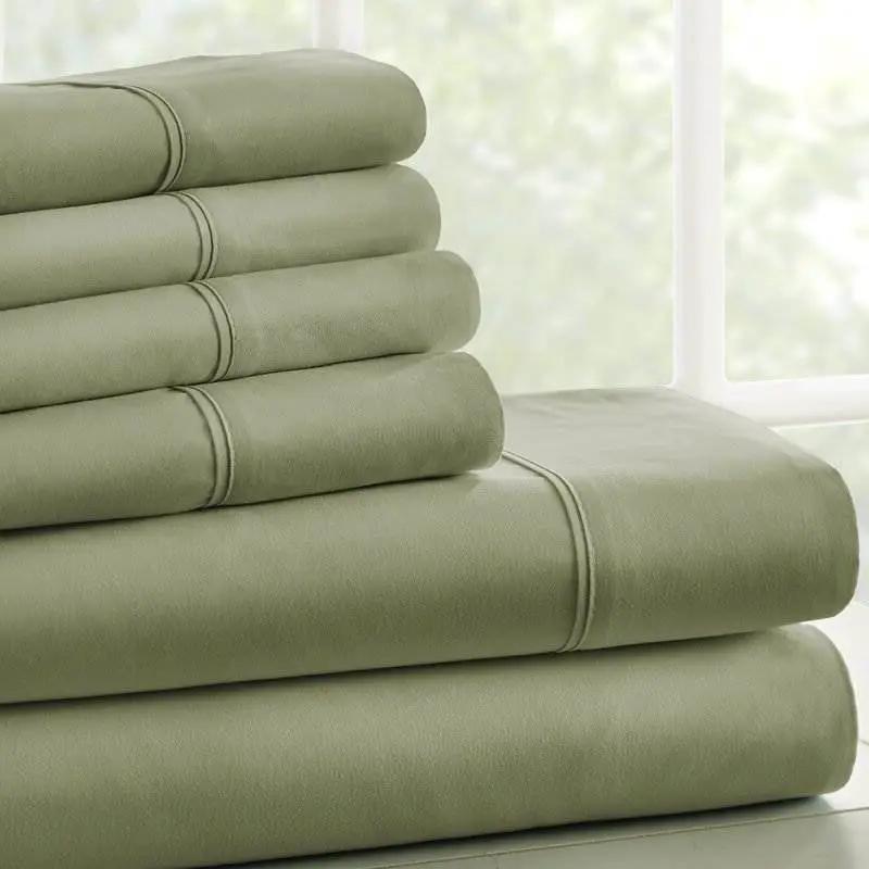 Twin Sage 4 PCS Soft Wrinkle Resistant Microfiber Polyester Sheet Set by HomePacific