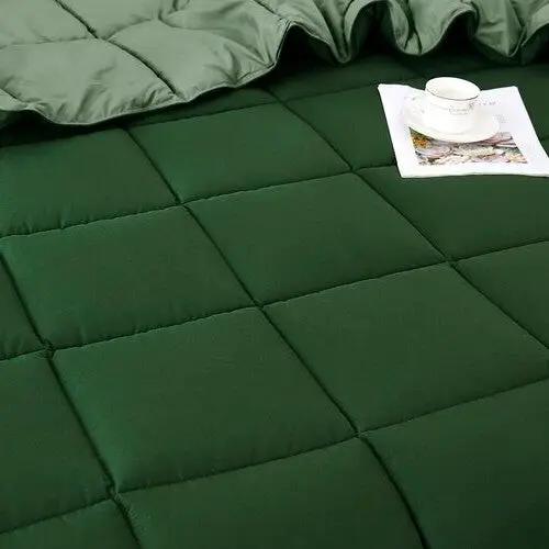Twin/Twin XL Traditional Microfiber Reversible 3 Piece Comforter Set in Green by HomePacific