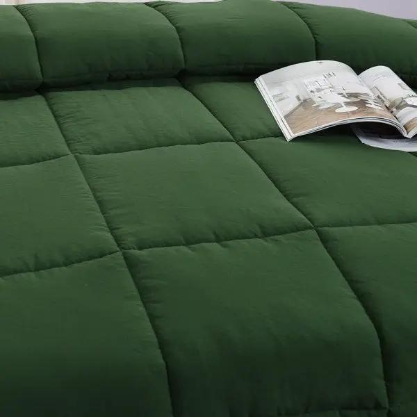 Twin Size Green 3 Piece Microfiber Reversible Comforter Set by HomePacific