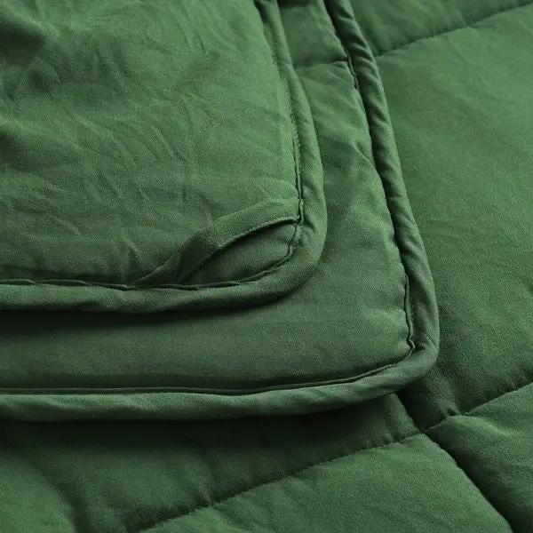 Twin Size Green 3 Piece Microfiber Reversible Comforter Set by HomePacific