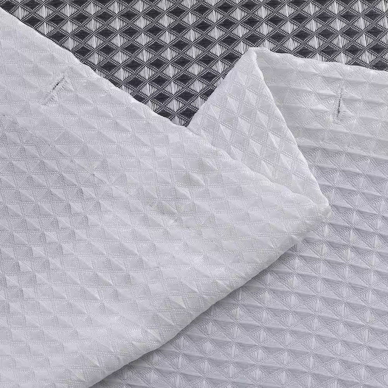 72-inch Grey White Striped Luxurious Textured Polyester Fabric Shower Curtain by HomePacific
