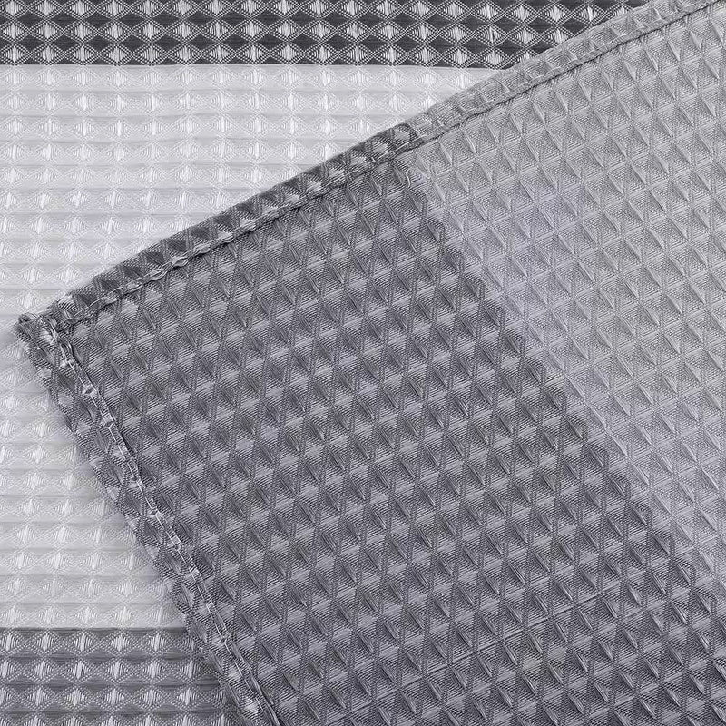 72-inch Grey White Striped Luxurious Textured Polyester Fabric Shower Curtain by HomePacific