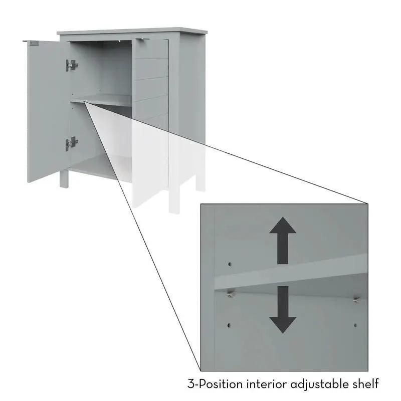Bathroom Linen Cabinet with Storage Shelf in Grey Wood Finish by HomePacific
